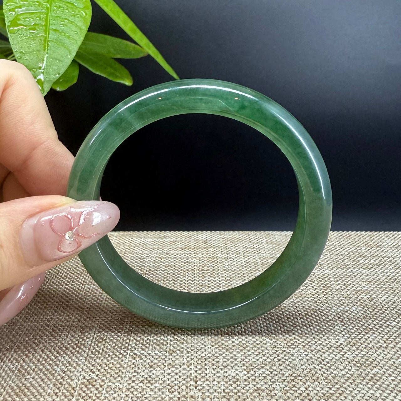 Genuine Burmese Icy Green Jade Jadeite Bangle Bracelet
