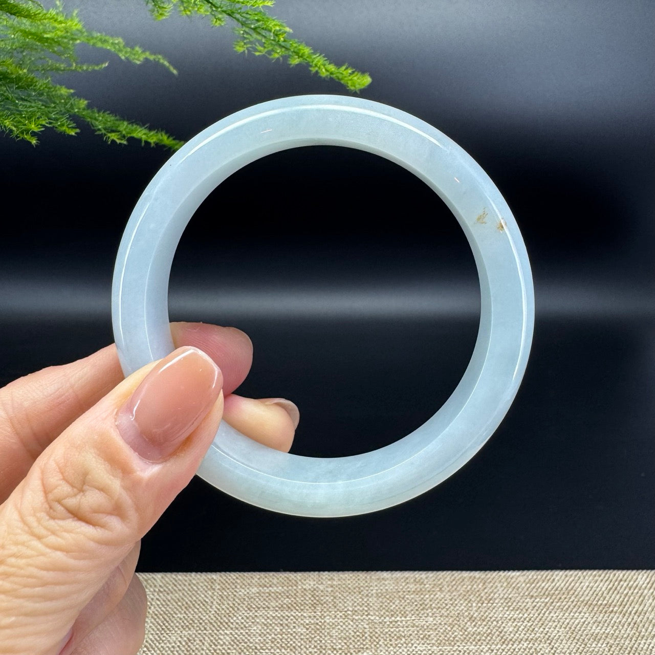 Genuine Burmese Icy Green Jade Jadeite Bangle Bracelet ( 55.9mm )
