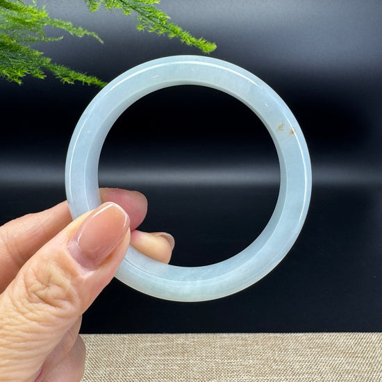 Genuine Burmese Icy Green Jade Jadeite Bangle Bracelet ( 55.9mm )