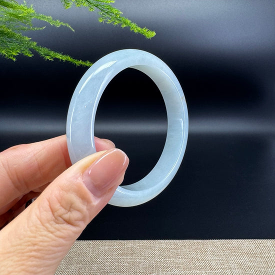 Genuine Burmese Icy Green Jade Jadeite Bangle Bracelet ( 55.9mm )