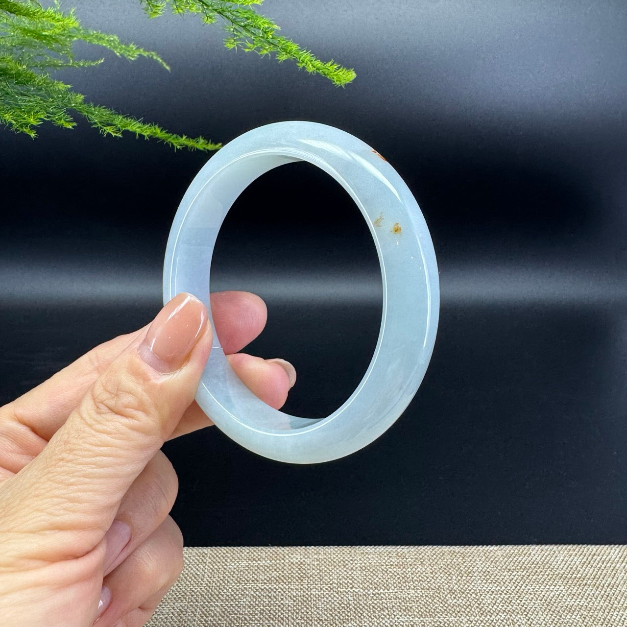 Genuine Burmese Icy Green Jade Jadeite Bangle Bracelet ( 55.9mm )