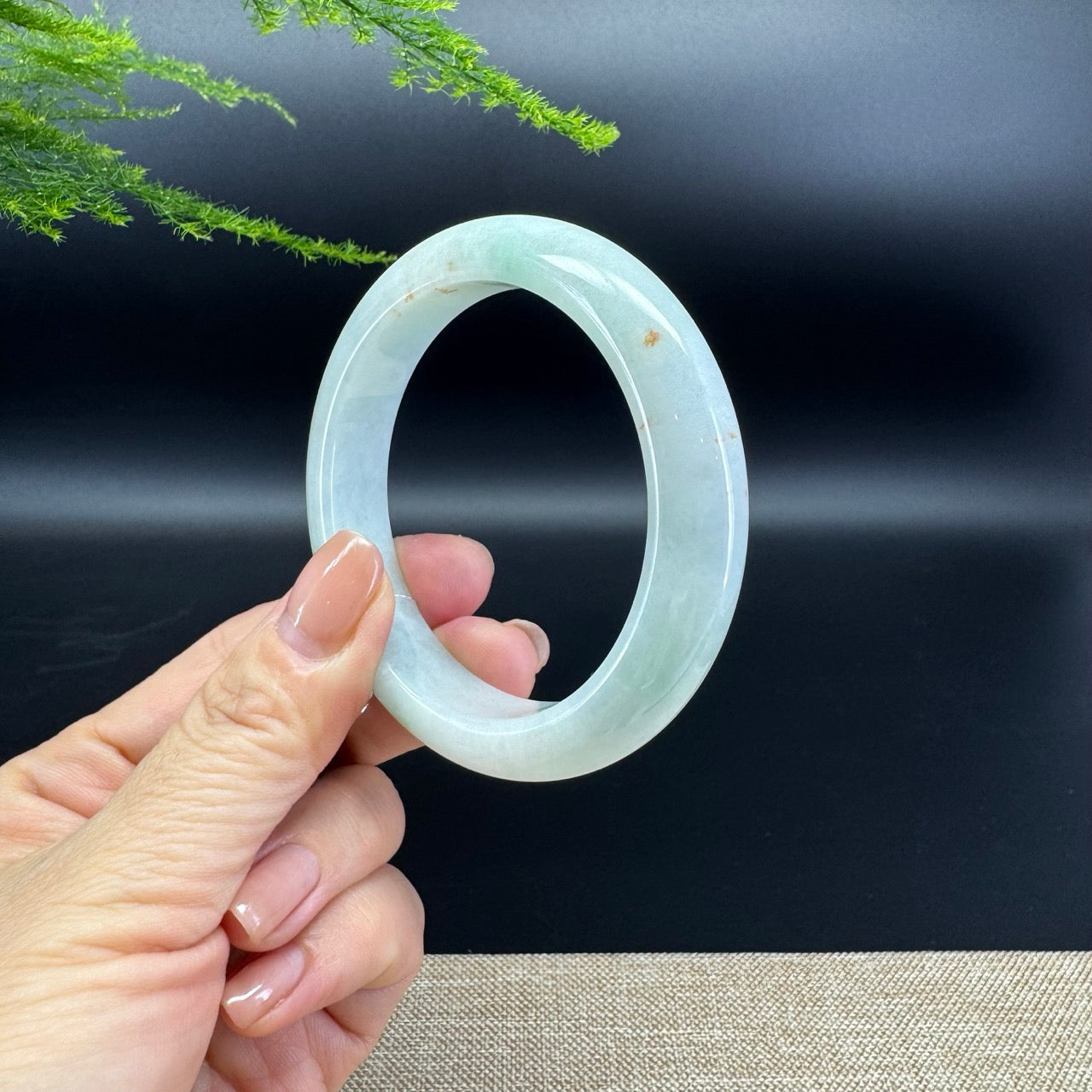 Genuine Burmese Green Jade Jadeite Bangle Bracelet ( 55.6mm )