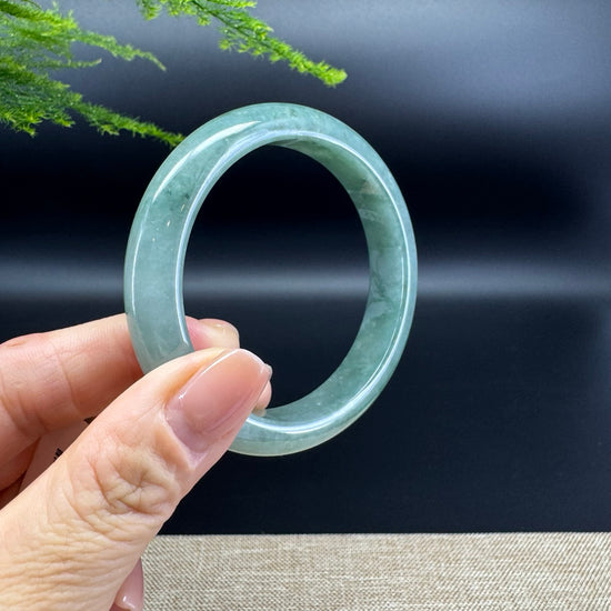 Genuine Burmese Oil Green Jade Jadeite Bangle Bracelet ( 55.8mm )