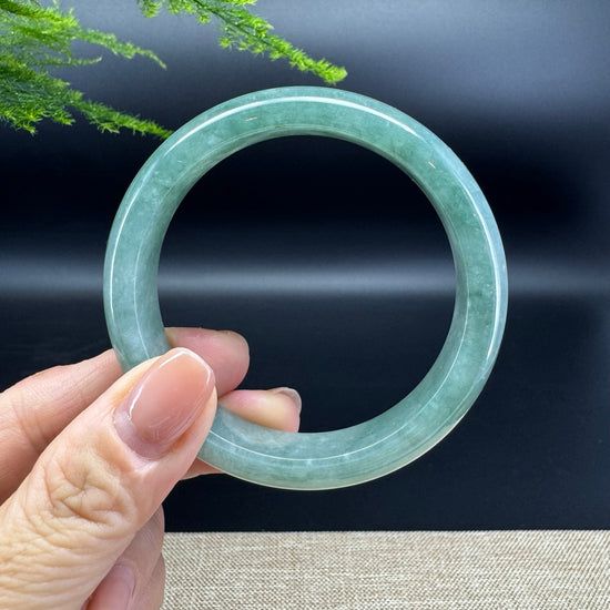 Genuine Burmese Oil Green Jade Jadeite Bangle Bracelet ( 55.8mm )