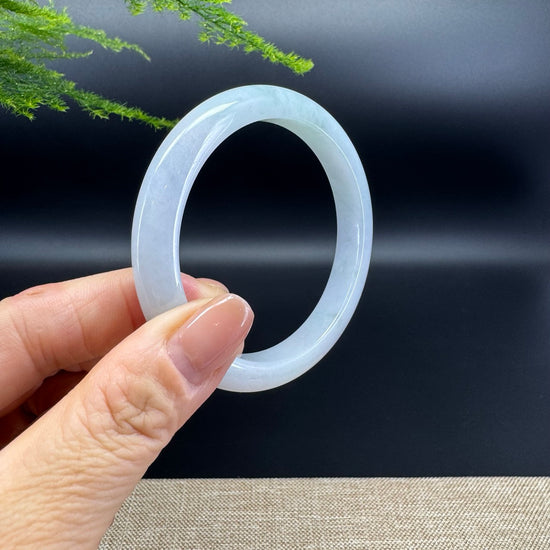 Genuine Burmese Lavender Green Jade Jadeite Bangle Bracelet ( 55.6mm )