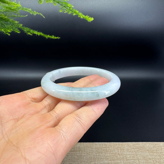 Genuine Burmese Lavender Green Jade Jadeite Bangle Bracelet ( 55.6mm )