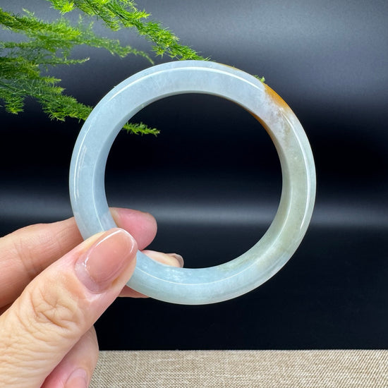 Genuine Burmese Yellow Green Jade Jadeite Bangle Bracelet ( 55.8mm )