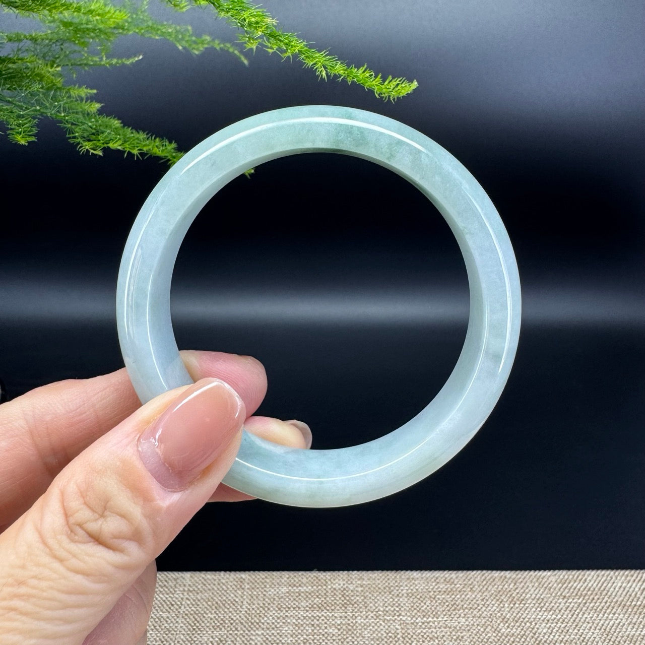 Genuine Burmese Green Jade Jadeite Bangle Bracelet ( 55.8mm )