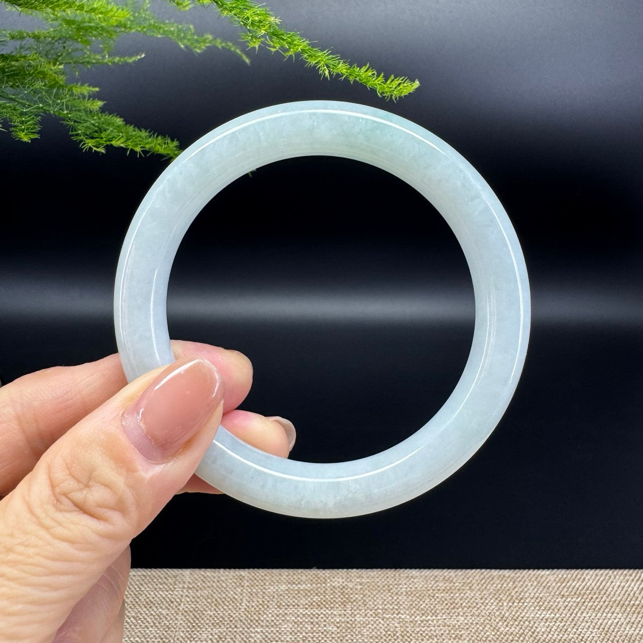 Genuine Burmese Green Jade Jadeite Bangle Bracelet ( 55.8mm )