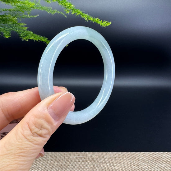 Genuine Burmese Icy Green Jade Jadeite Bangle Bracelet ( 55.5mm )