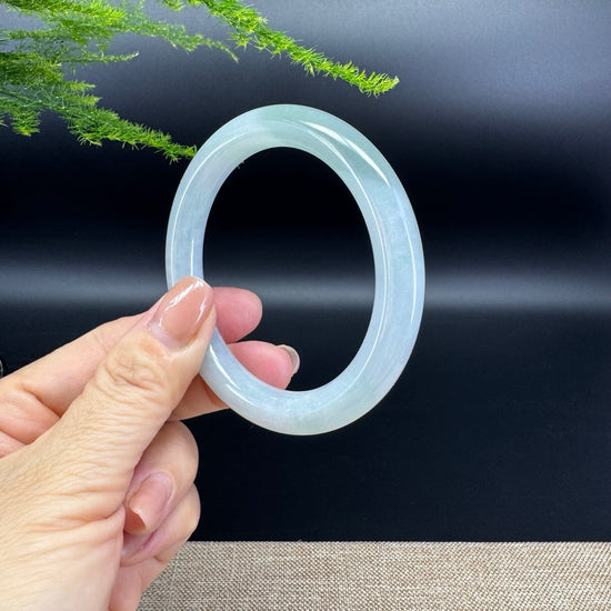 Genuine Burmese Icy Green Jade Jadeite Bangle Bracelet ( 55.5mm )
