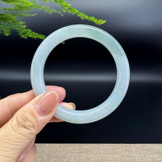 Genuine Burmese Icy Green Jade Jadeite Bangle Bracelet ( 55.5mm )