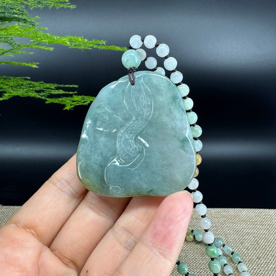 RealJade® Co. Genuine Burmese Jadeite Jade Yellow Green Dragon Pendant Necklace
