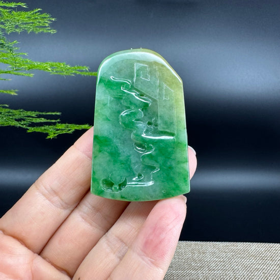 RealJade® Co. Genuine Jadeite Jade Dragon Pendant Necklace
