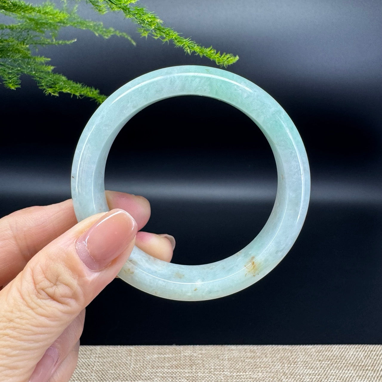 Genuine Burmese Yellow Green Jade Jadeite Bangle Bracelet ( 55.8mm )
