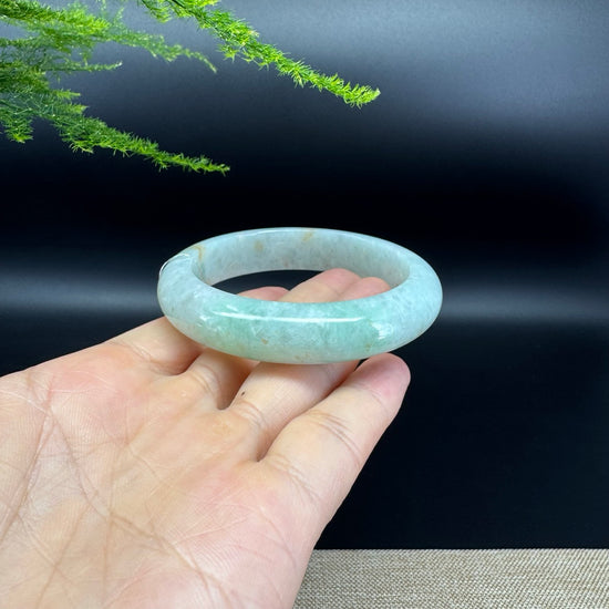 Genuine Burmese Yellow Green Jade Jadeite Bangle Bracelet ( 55.8mm )