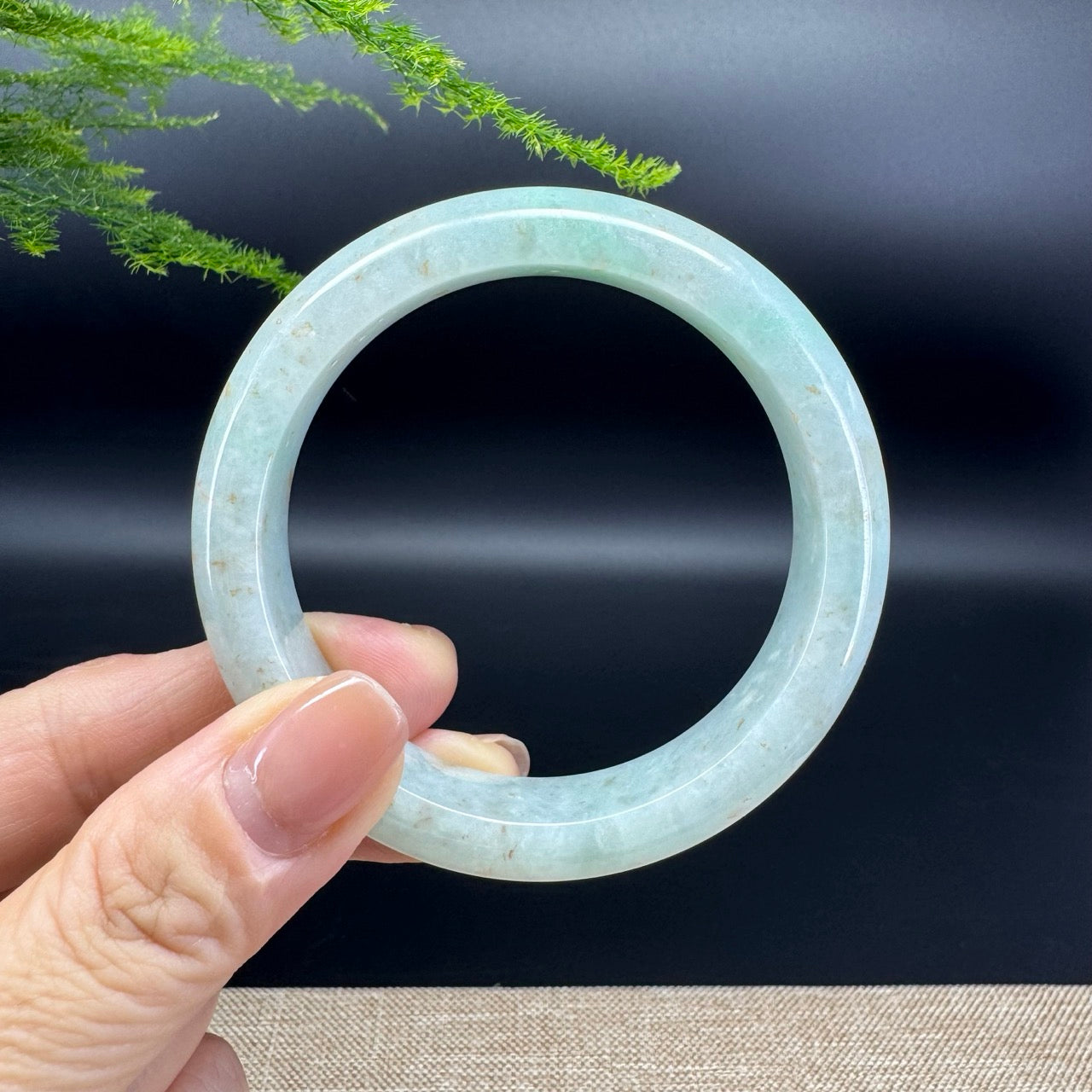 Genuine Burmese Yellow Green Jade Jadeite Bangle Bracelet ( 55.8mm )