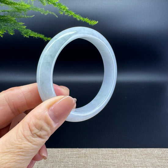 Genuine Burmese Lavender Green Jade Jadeite Bangle Bracelet ( 55.9mm )