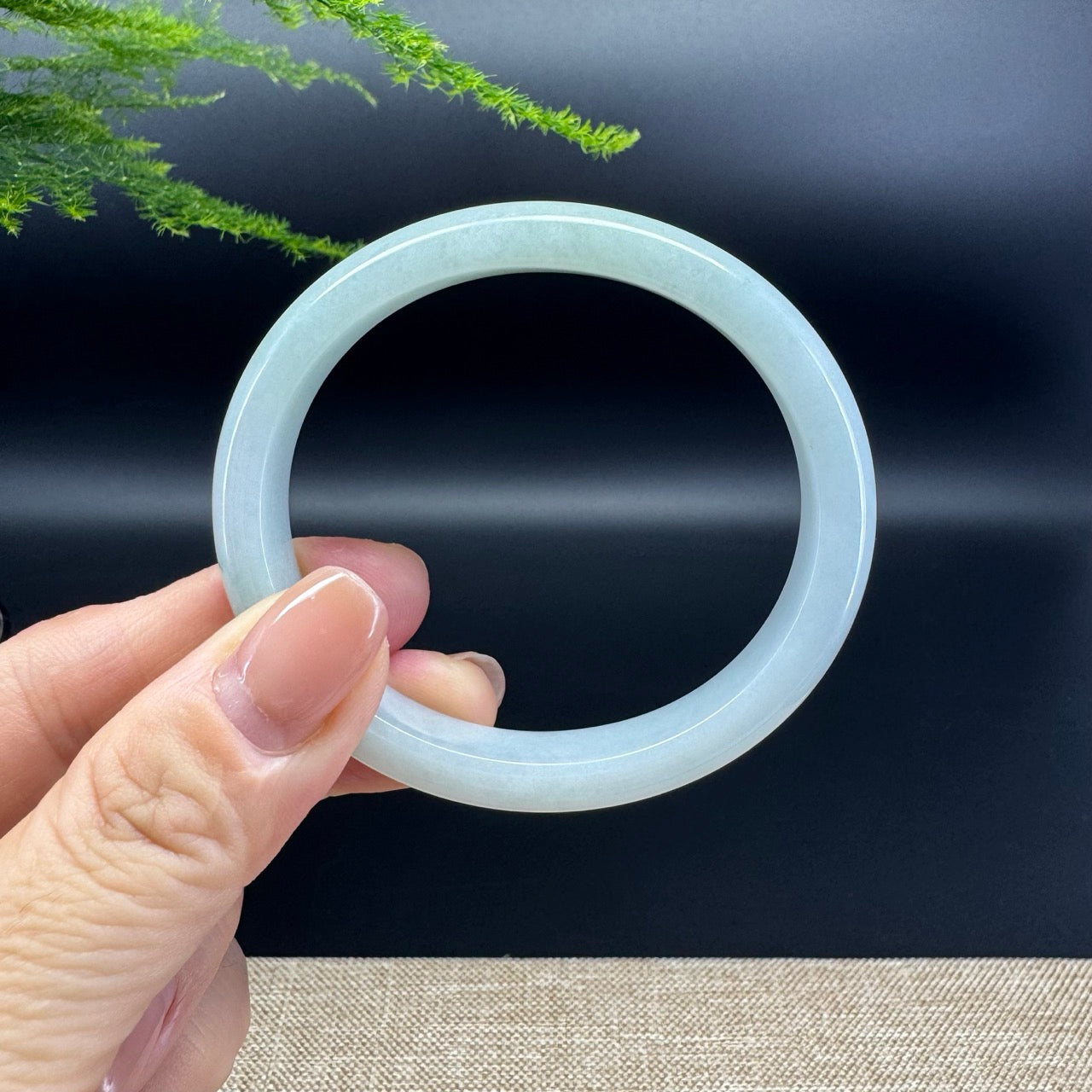 Genuine Burmese Green Jade Jadeite Bangle Bracelet (55.2*49.7mm)