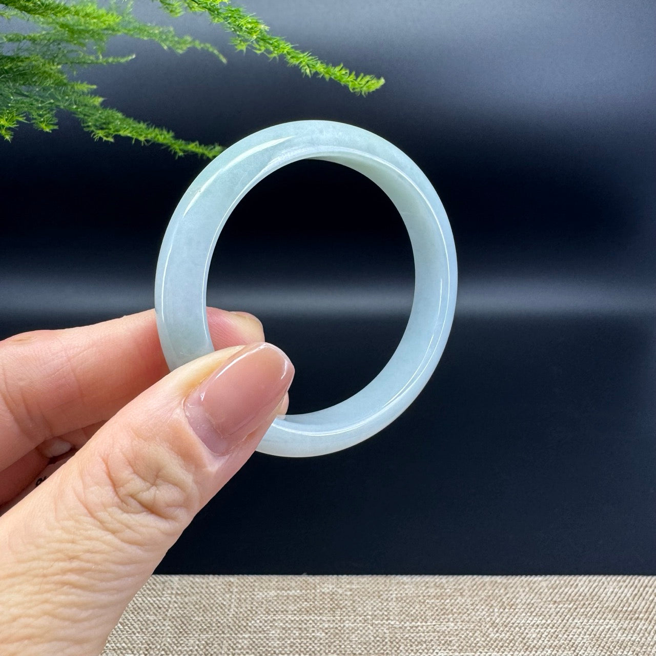 Genuine Burmese Green Jade Jadeite Bangle Bracelet (55.2*49.7mm)