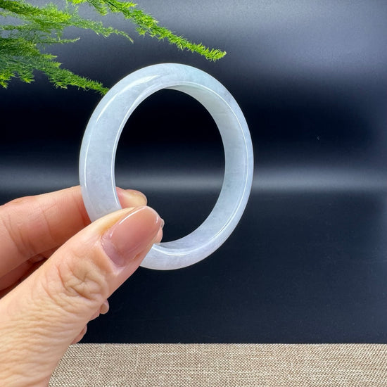 Genuine Burmese Lavender Green Jade Jadeite Bangle Bracelet ( 55.8mm )