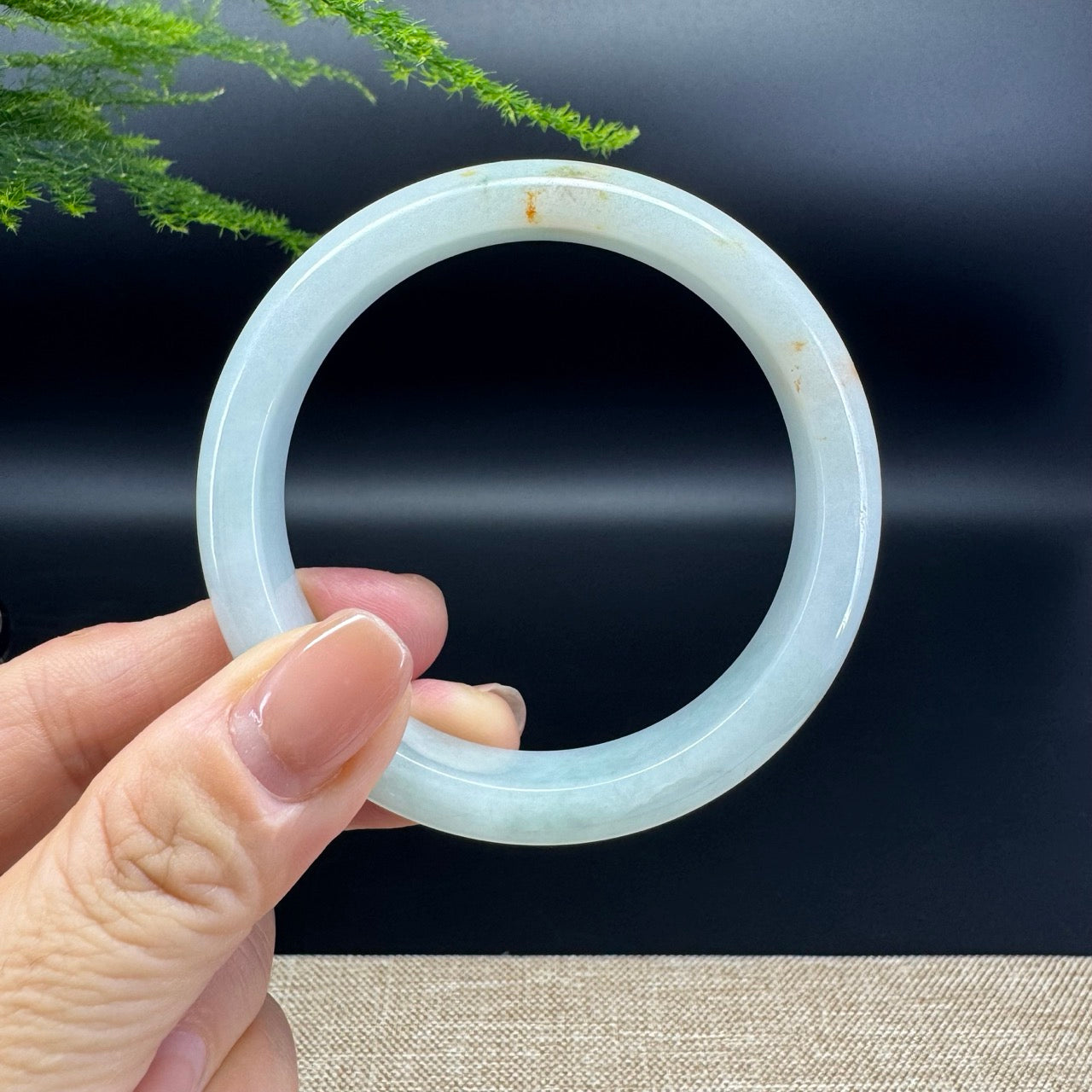 Genuine Burmese Green Jade Jadeite Bangle Bracelet ( 55.6mm )
