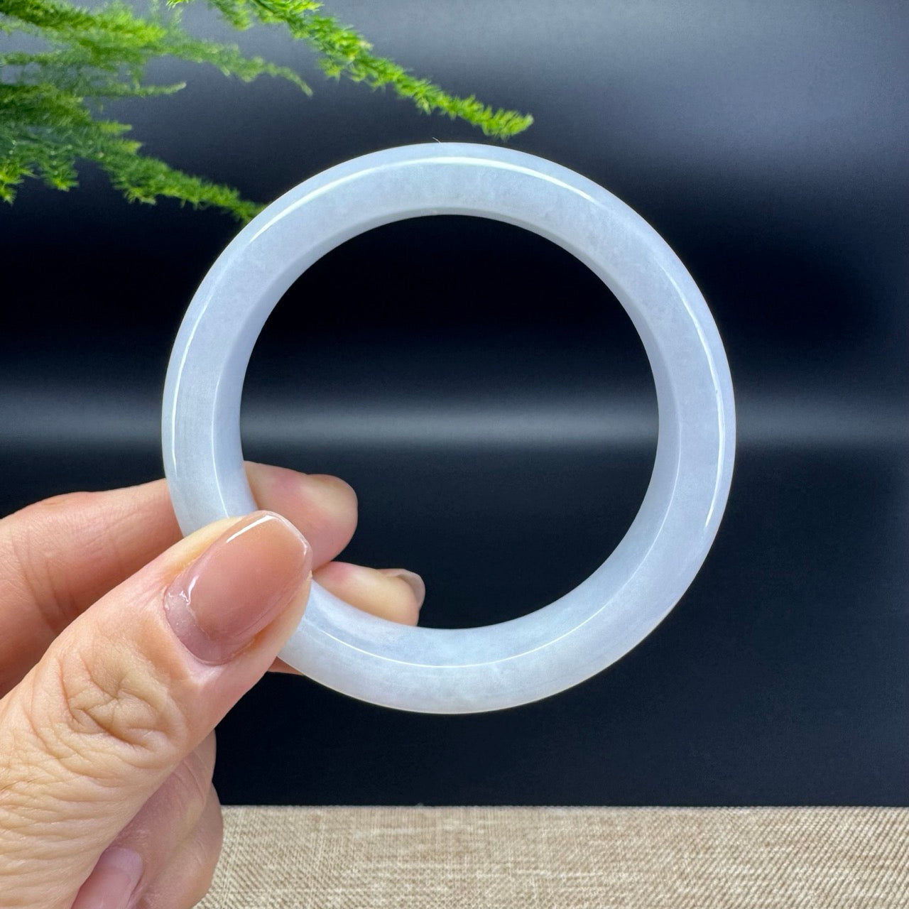 Genuine Burmese Lavender Jade Jadeite Bangle Bracelet ( 55.8mm )