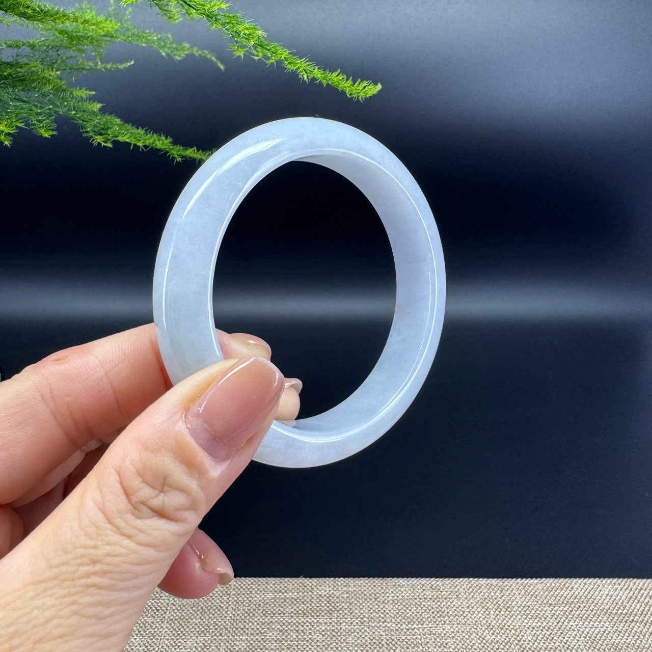 Genuine Burmese Lavender Jade Jadeite Bangle Bracelet ( 55.8mm )