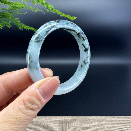 Genuine Burmese Blue Green Jade Jadeite Bangle Bracelet ( 55.4mm )