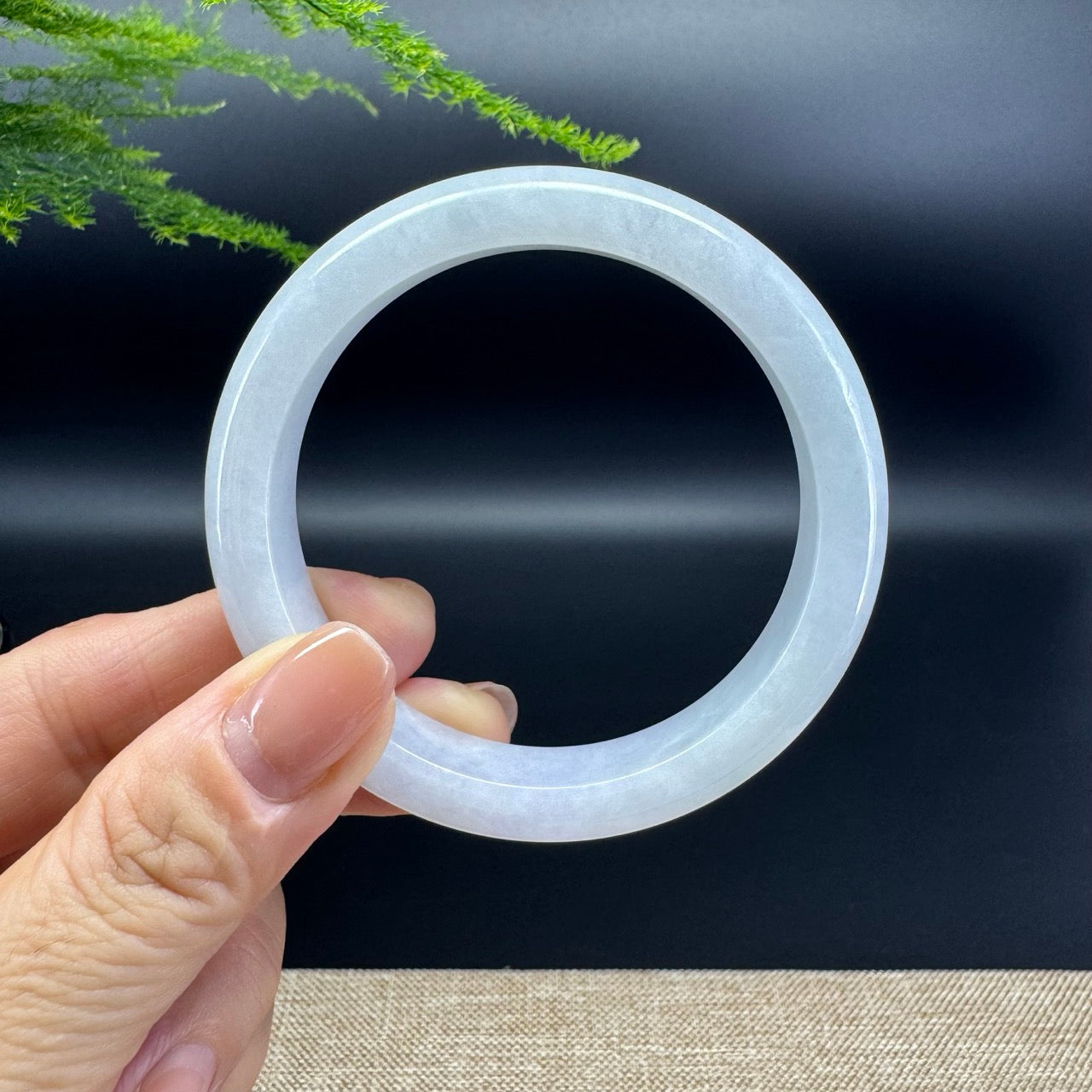 Genuine Burmese Lavender Jade Jadeite Bangle Bracelet ( 55.8mm )