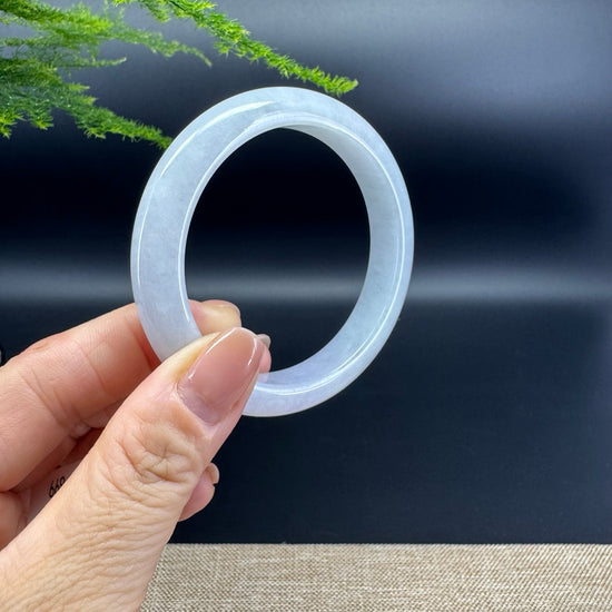 Genuine Burmese Lavender Jade Jadeite Bangle Bracelet ( 55.8mm )