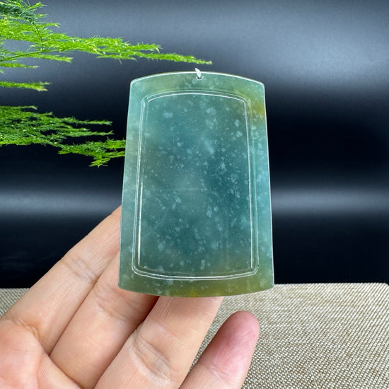 RealJade® Co. High Natural Guatemalan Blue Jadeite Jade Tiger Pendant