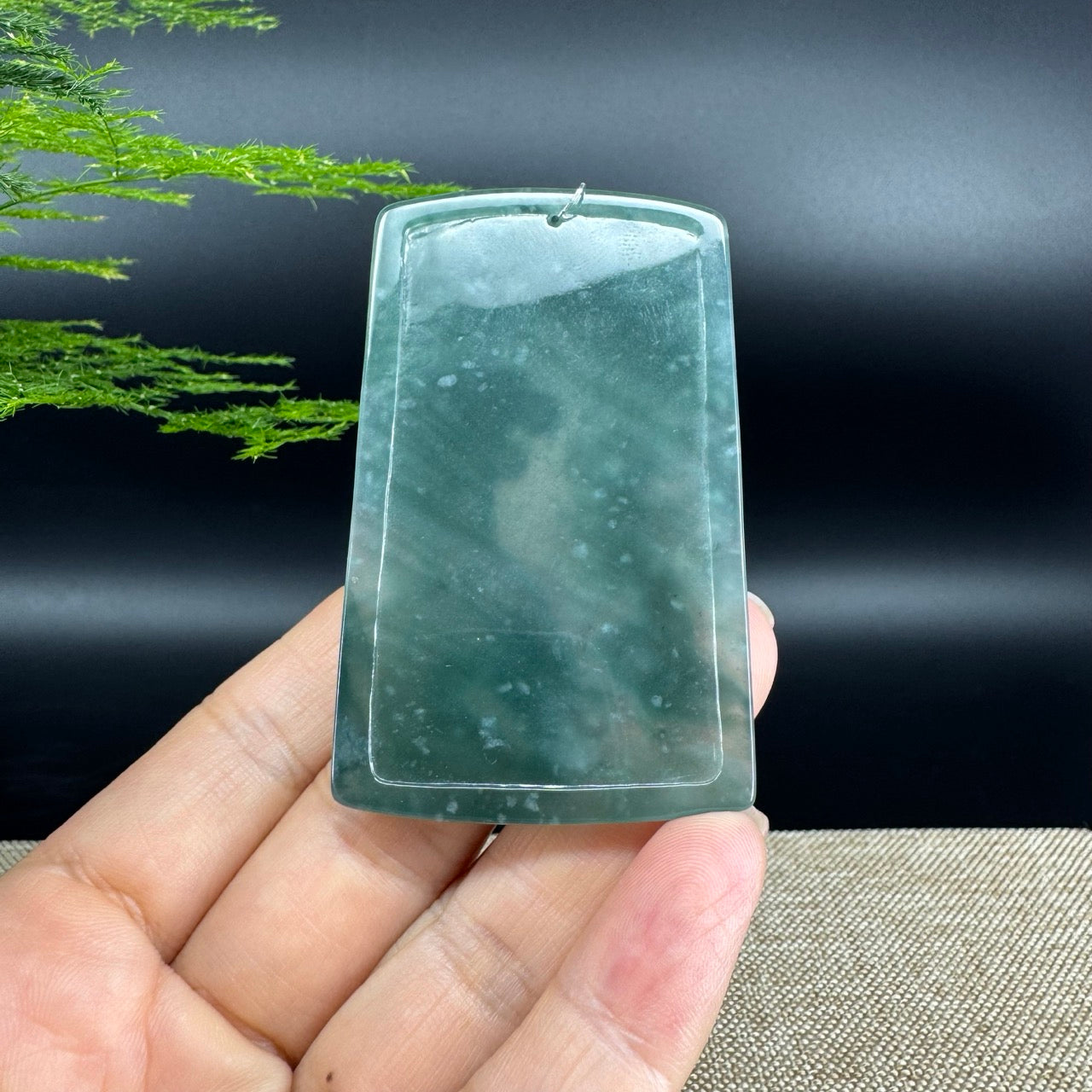 RealJade® Co. High Natural Guatemalan Blue Jadeite Jade Tiger Pendant
