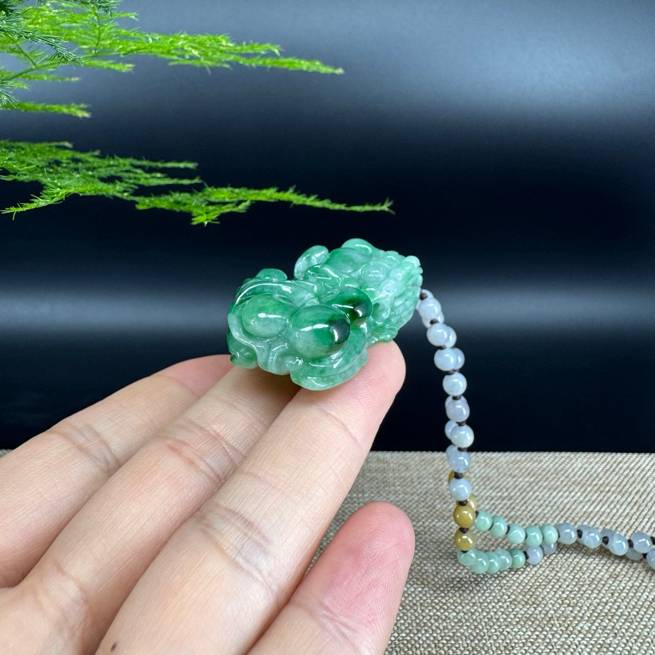 RealJade® Co. Pi Xiu Genuine Burmese Jadeite Jade PiXiu Pendant Necklace (FengShui Lucky)