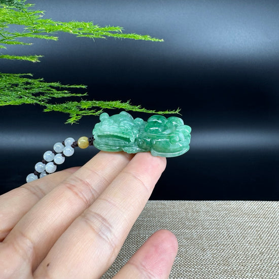 RealJade® Co. Pi Xiu Genuine Burmese Jadeite Jade PiXiu Pendant Necklace (FengShui Lucky)