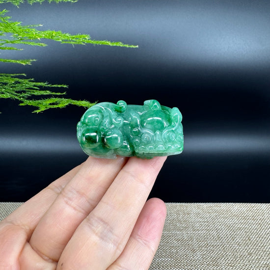 RealJade® Co. Pi Xiu Genuine Burmese Jadeite Jade PiXiu Pendant Necklace (FengShui Lucky)