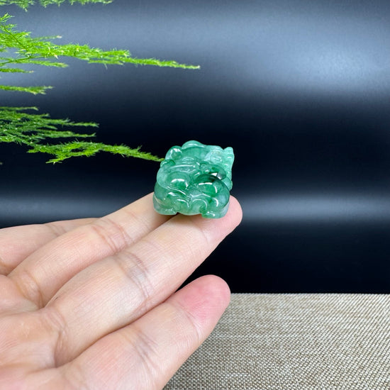 RealJade® Co. Pi Xiu Genuine Burmese Jadeite Jade PiXiu Pendant Necklace (FengShui Lucky)