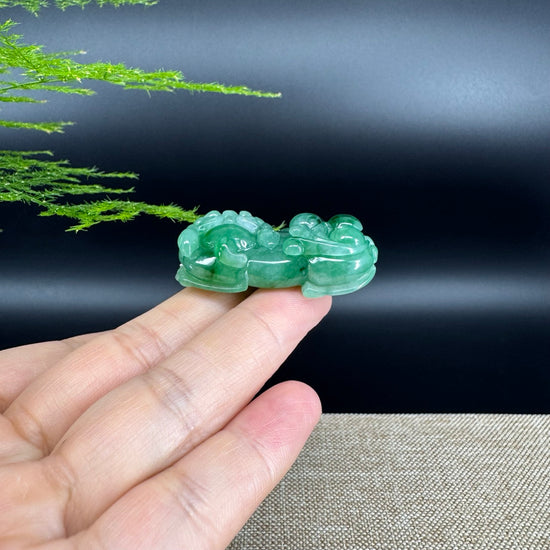 RealJade® Co. Pi Xiu Genuine Burmese Jadeite Jade PiXiu Pendant Necklace (FengShui Lucky)