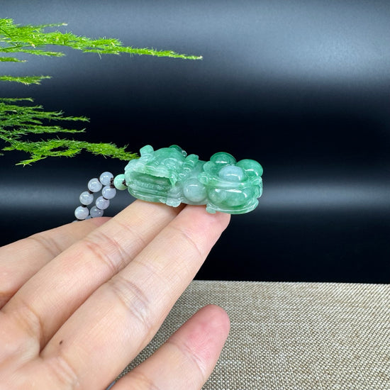 RealJade® Co. Pi Xiu Genuine Burmese Jadeite Jade PiXiu Pendant Necklace (FengShui Lucky)