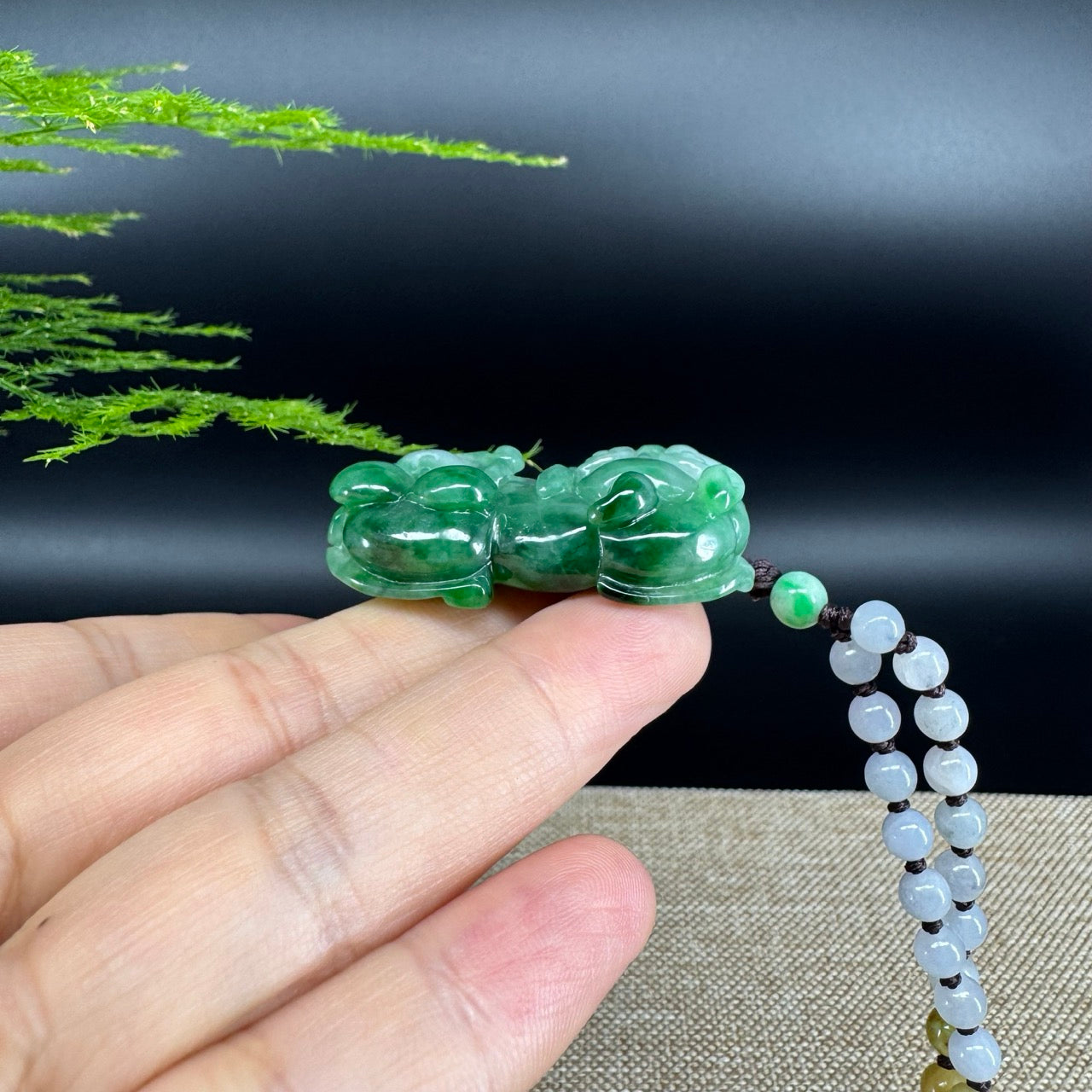RealJade® Co. Pi Xiu Genuine Burmese Jadeite Jade PiXiu Pendant Necklace (FengShui Lucky)