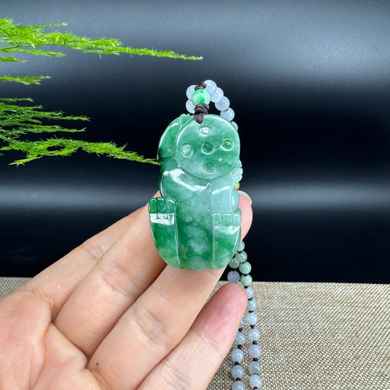 RealJade® Co. Pi Xiu Genuine Burmese Jadeite Jade PiXiu Pendant Necklace (FengShui Lucky)