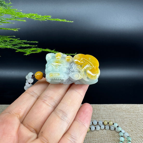 RealJade® Co. Pi Xiu Genuine Burmese Jadeite Jade PiXiu Pendant Necklace (FengShui Lucky)