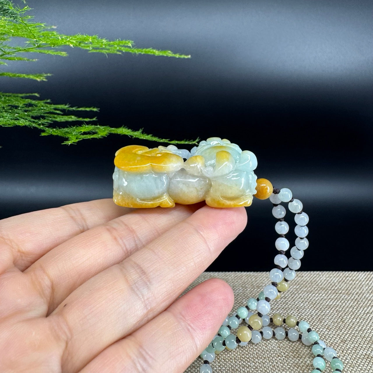 RealJade® Co. Pi Xiu Genuine Burmese Jadeite Jade PiXiu Pendant Necklace (FengShui Lucky)