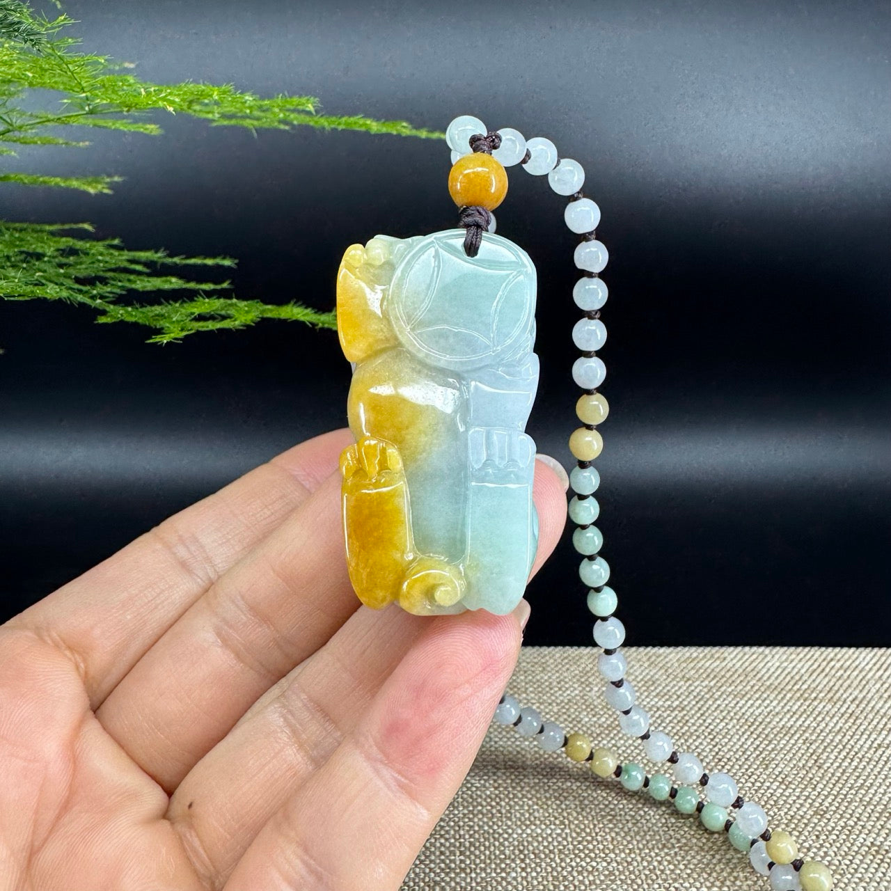 RealJade® Co. Pi Xiu Genuine Burmese Jadeite Jade PiXiu Pendant Necklace (FengShui Lucky)
