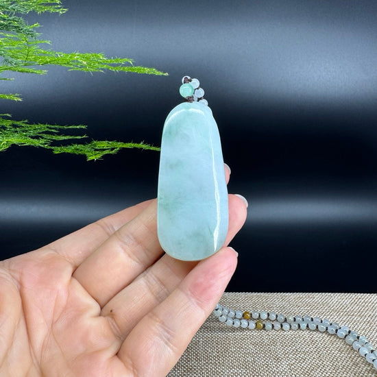 RealJade® Co.  Genuine Burmese Jadeite Jade  Fish and Lotus Pendant Necklace