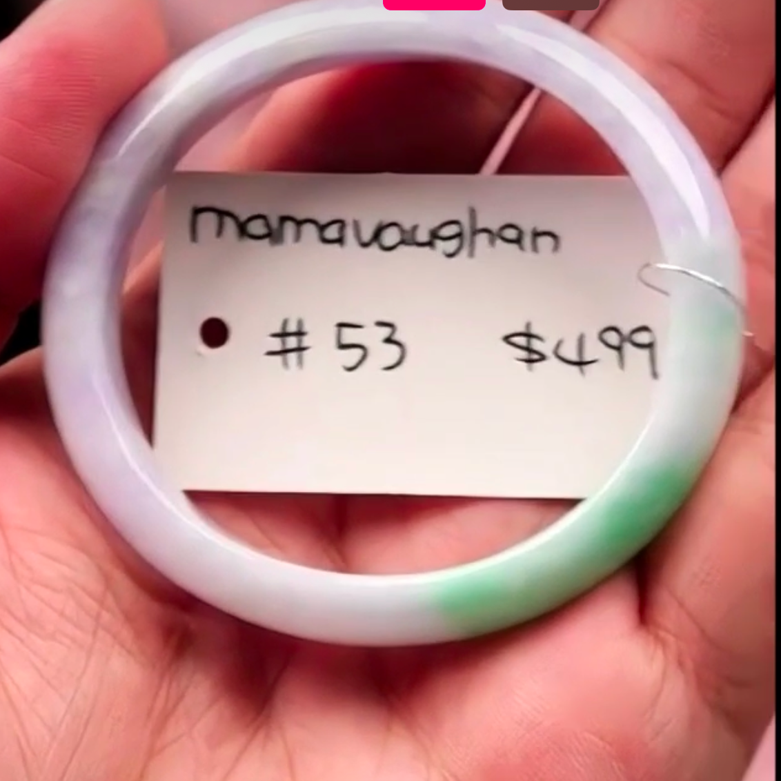 Live "Natural Lavender & Green Jadeite Jade Oval Bangle" (05/20/25)