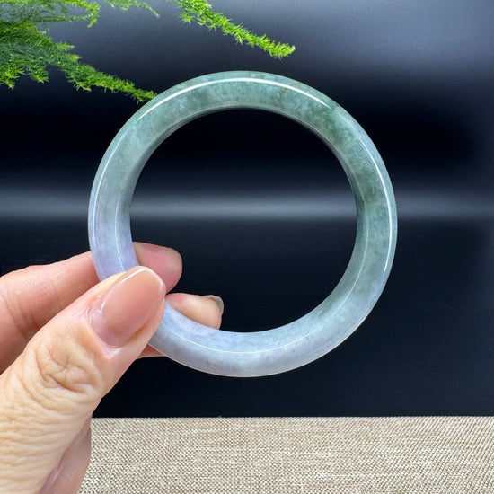 Genuine Burmese Lavender Green Jade Jadeite Bangle Bracelet ( 56.4mm )