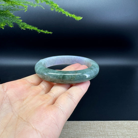Genuine Burmese Lavender Green Jade Jadeite Bangle Bracelet ( 56.4mm )