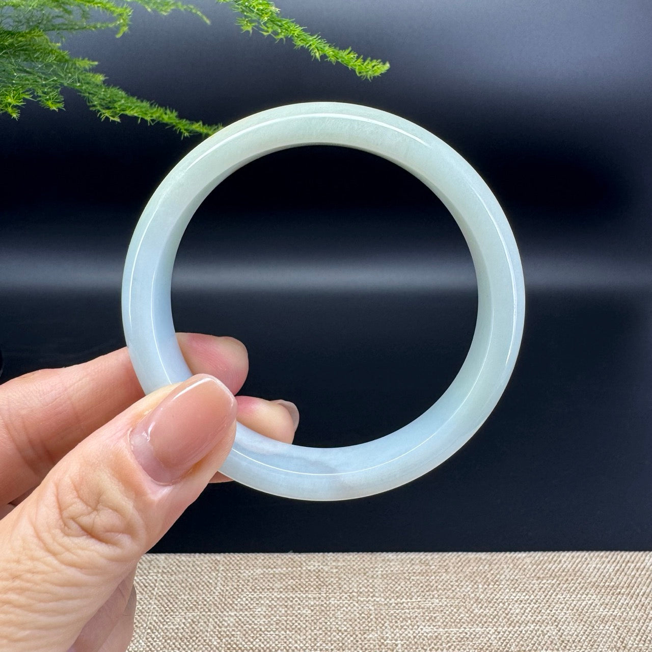 Genuine Burmese Yellow Green Jade Jadeite Bangle Bracelet ( 56.5mm )