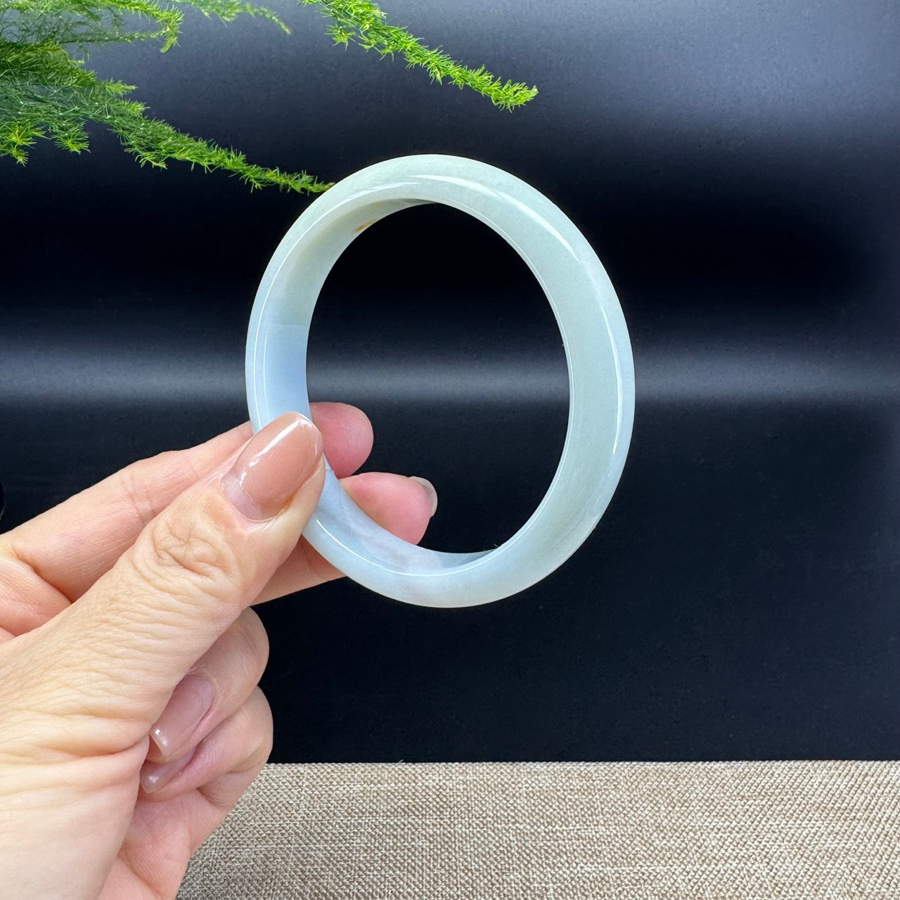 Genuine Burmese Yellow Green Jade Jadeite Bangle Bracelet ( 56.5mm )